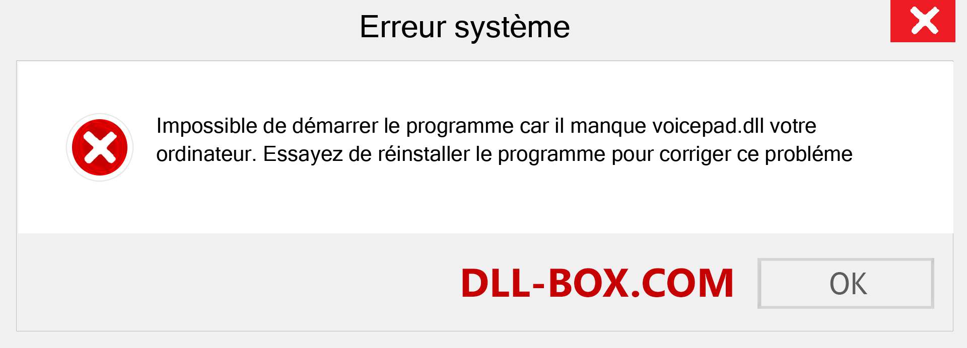 Le fichier voicepad.dll est manquant ?. Télécharger pour Windows 7, 8, 10 - Correction de l'erreur manquante voicepad dll sur Windows, photos, images